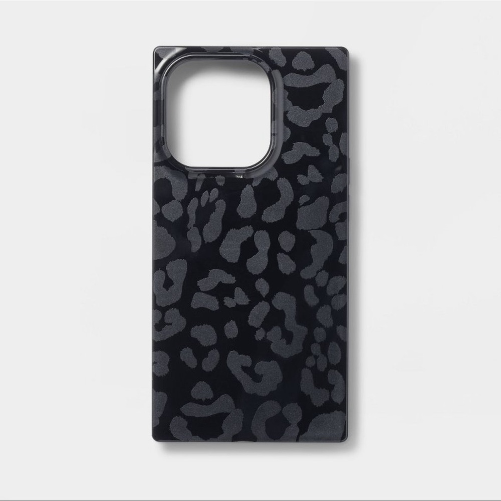 NEW heyday Square Black Leopard Print iPhone Case